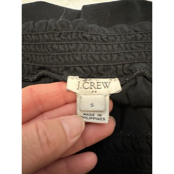 J. Crew Factory Smocked Black Short Sleeve Romper S - Picture 12 of 14
